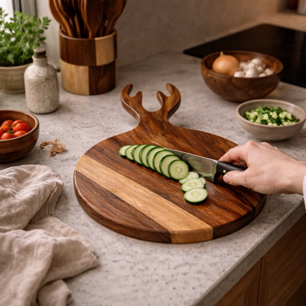 Natural wooden Deer cutting board