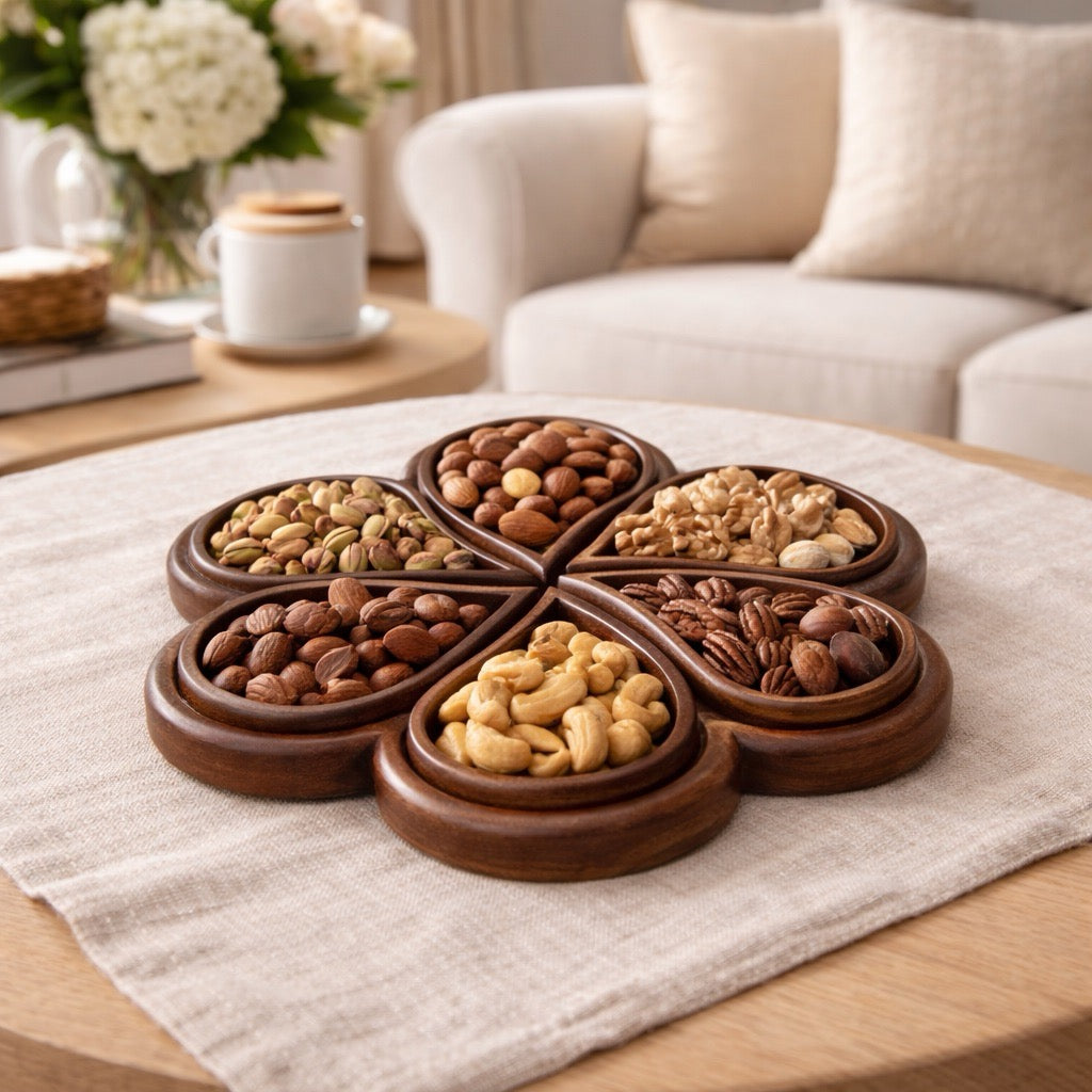 Natural wooden Flower nut tray