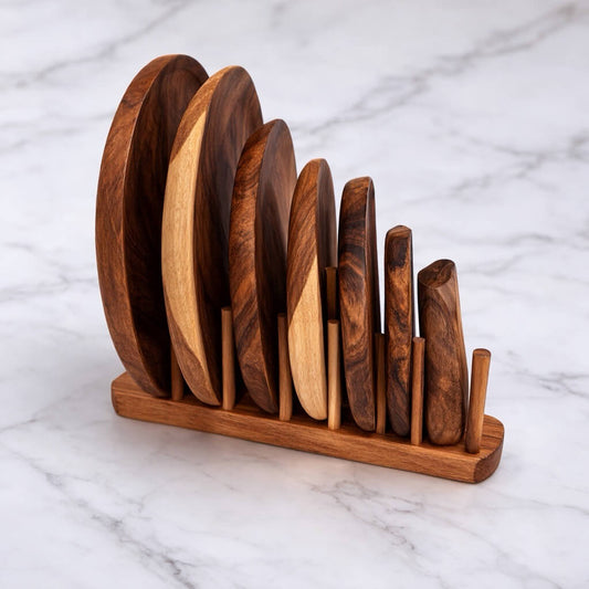 Natural wooden stand for plates