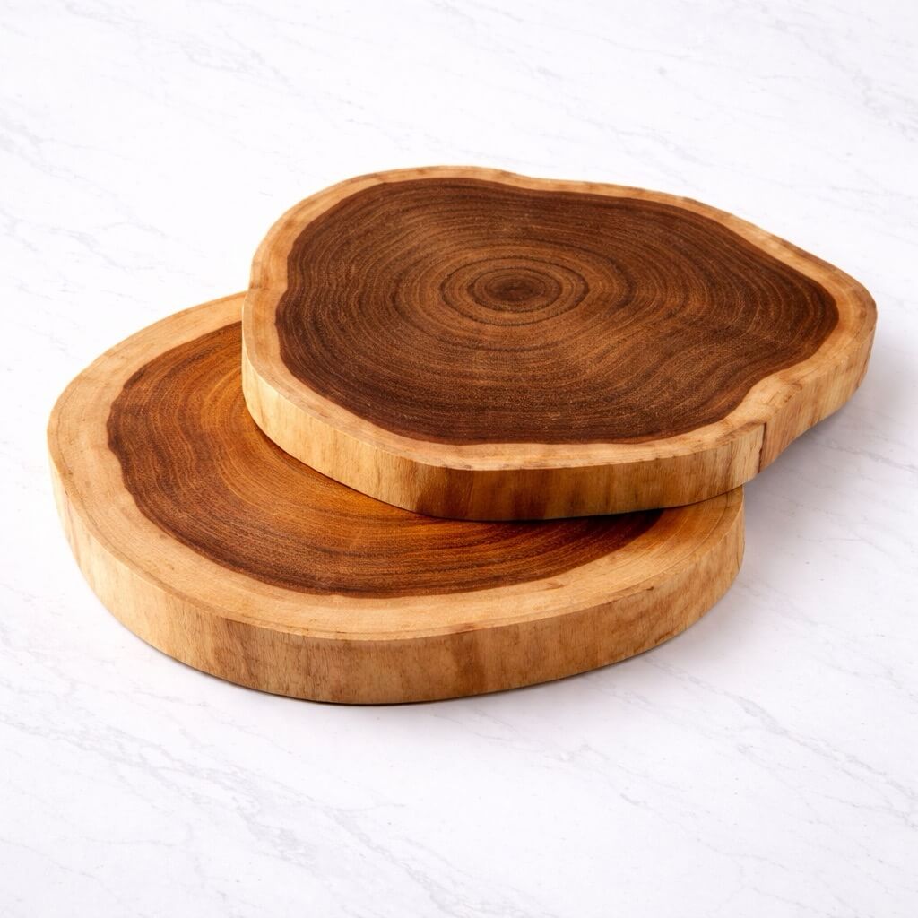 2 Set Natural wooden coaster