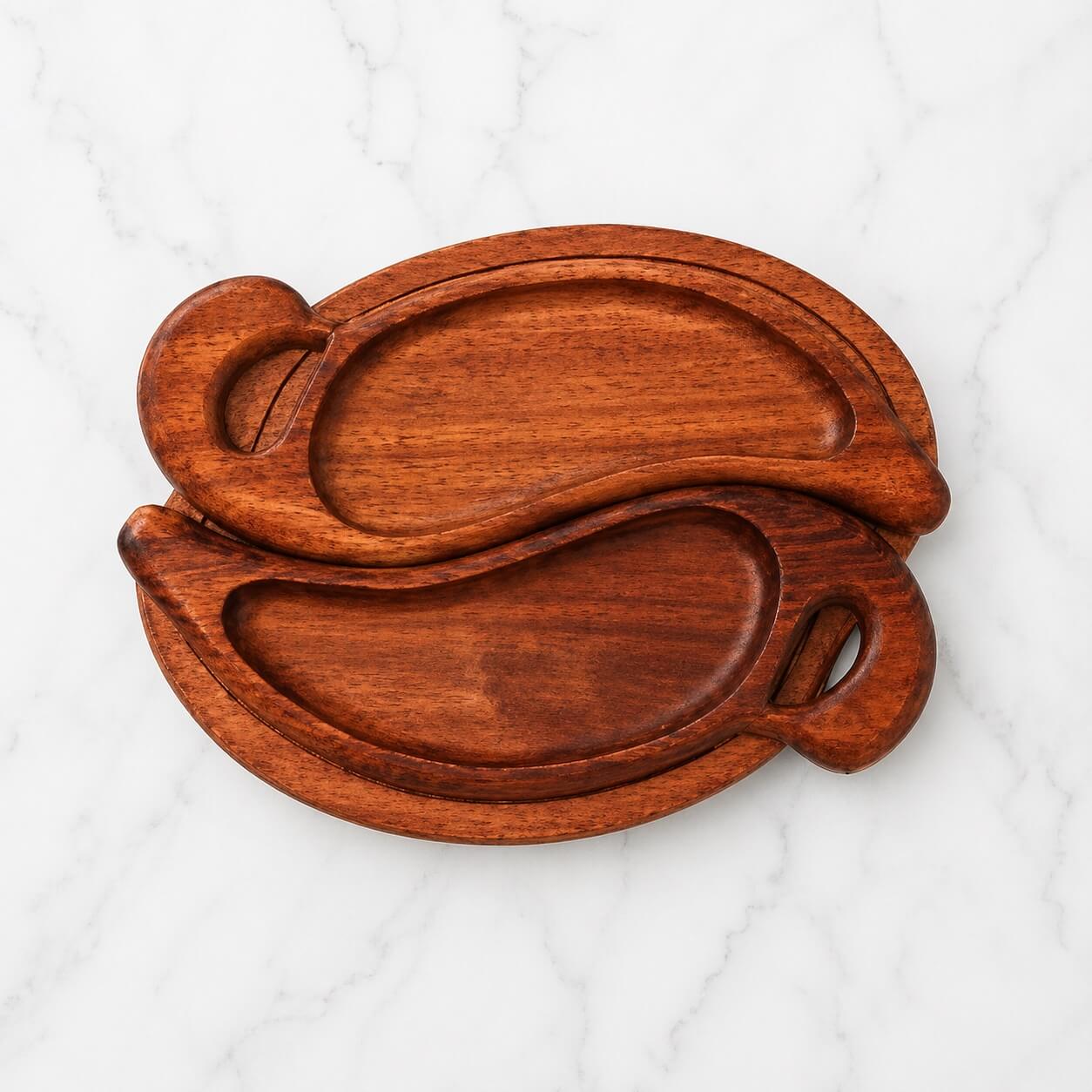 Natural wooden Duck-shaped nut tray