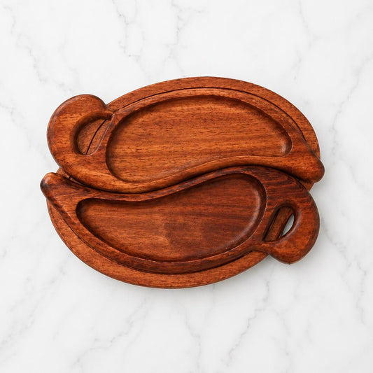 Natural wooden Duck-shaped nut tray